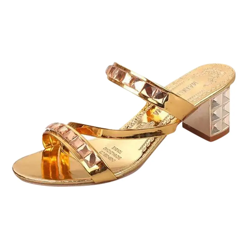 

zapatos de mujer Women Fashion Roma Bling Crystal High Heel Sandals Ladies Bohemia chaussures femme shoes woman #3