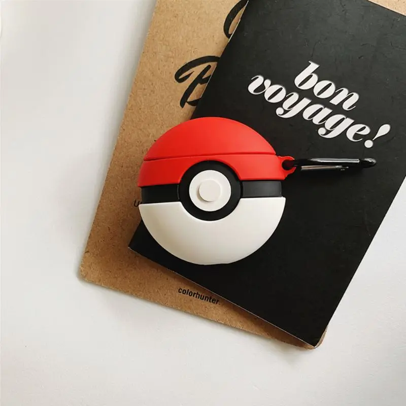 

Cute Elf Ball Pattern Soft Silicone Protective Cover Shockproof Case Skin with Carabiner for Airpods 1/2 Charging Box Accessorie