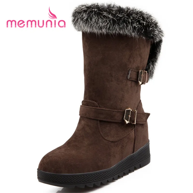 

MEMUNIA large size 34-43 women boots elegant buckle comfortable fur fashion boots new arrive 2020 ankle boots