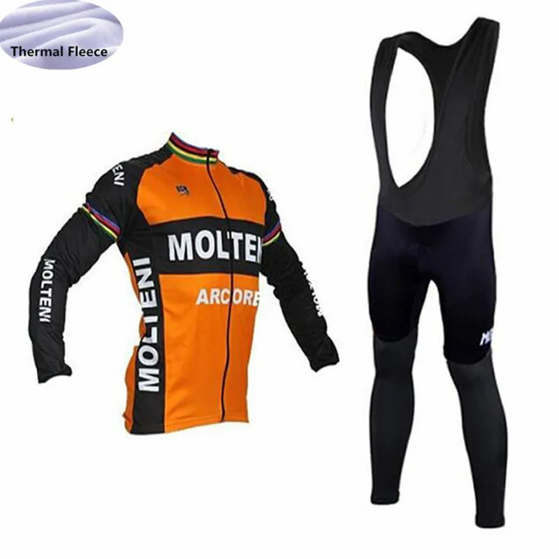 Триатлон MORVELO команда Велоспорт Джерси набор с длинным рукавом Зимний термальный флис Ropa Ciclismo мужская спортивная одежда для велоспорта на открытом воздухе - Цвет: 10