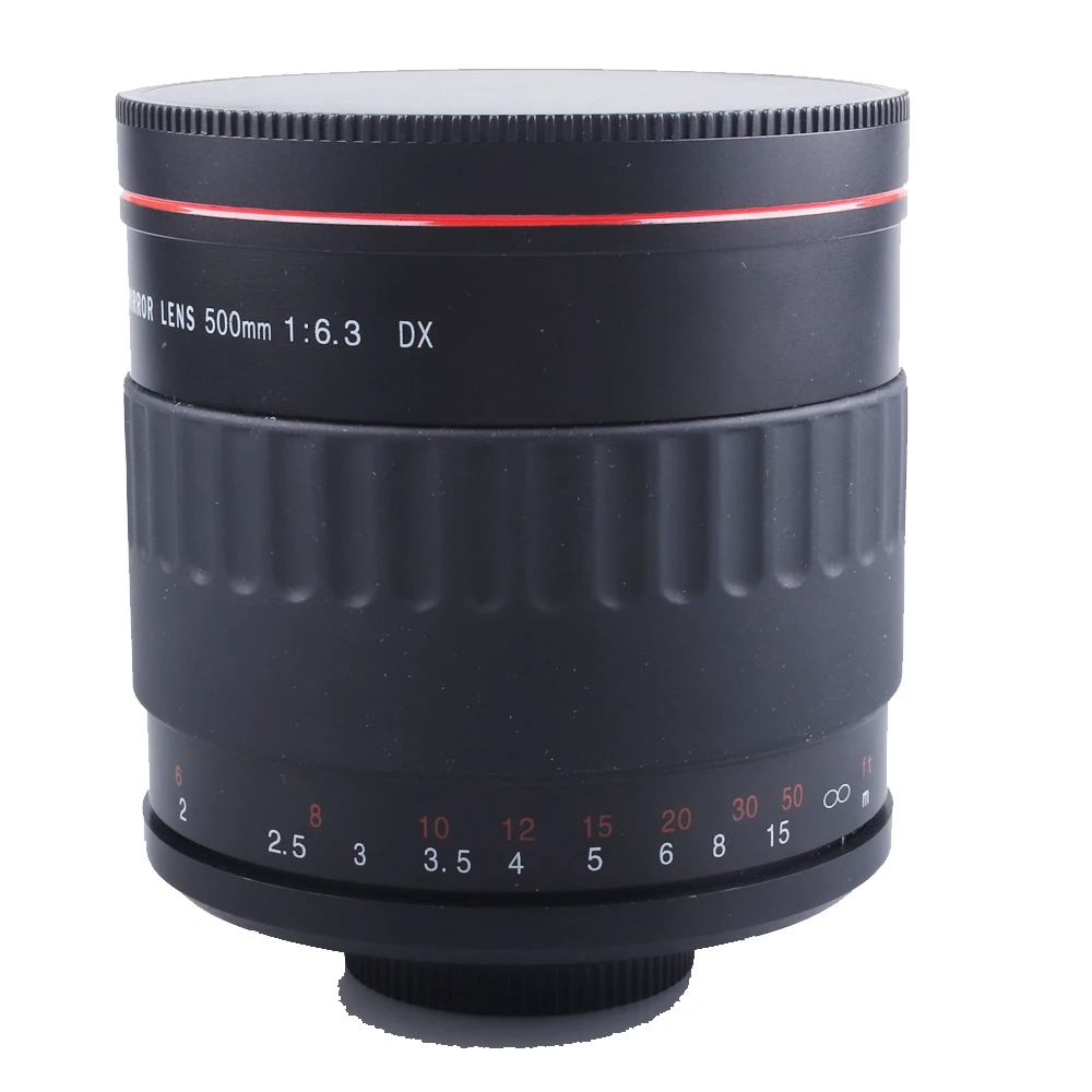 Black 500mm F6.3 Telephoto Mirror Lens + T2 Mount Adapter Ring for Canon Nikon Pentax Sony DSLR