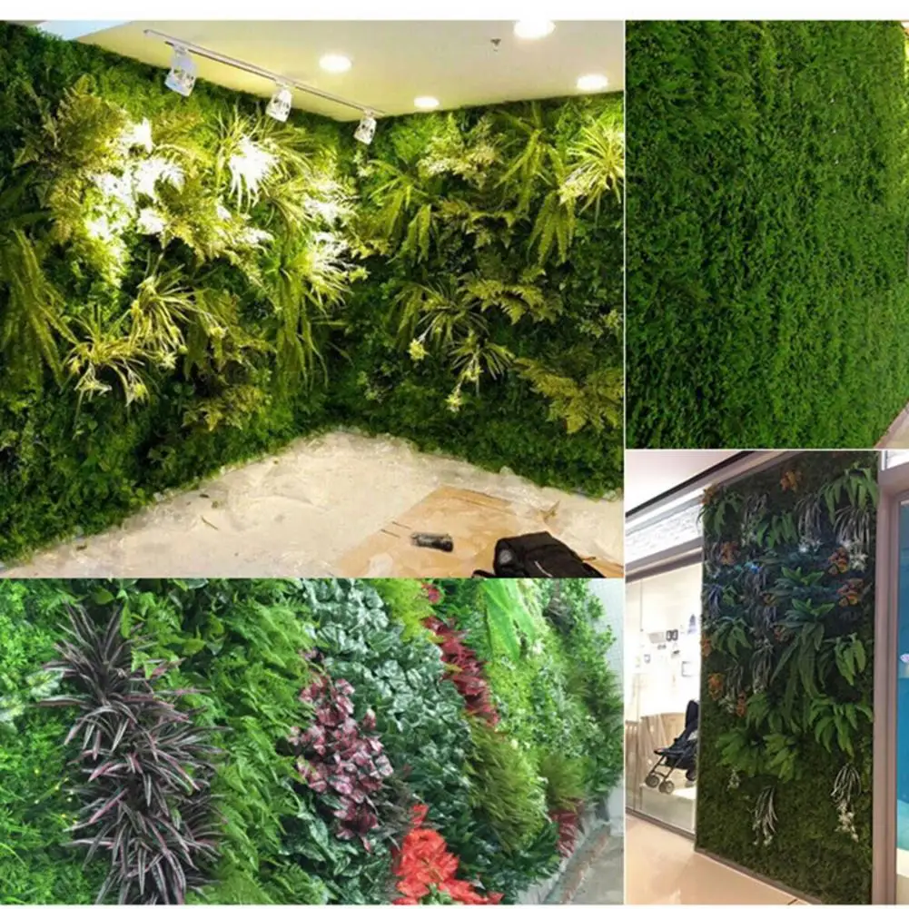 1 шт. 44*63 см искусственные травы растения стены поддельные газон искусственный криперы лист трава цветение искусственная листва для домашнего садового декора