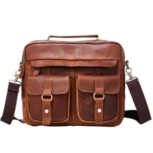 Роскошный большой Ёмкость натуральная кожа сумки Винтаж человек Портфели сумка для ноутбука сумка сумки