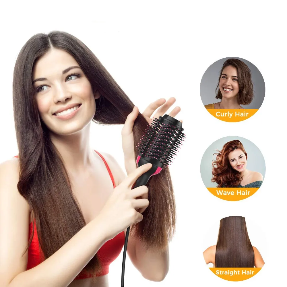 Профессиональная щетка выпрямитель горячего воздуха и устройство для завивки в один шаг сушилка для волос роторная электрическая фен расческа для волос