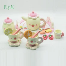Fly AC Дети обучения и образования деревянный Клубника моделирование чайный набор игрушки для детей день рождения/Рождественский подарок