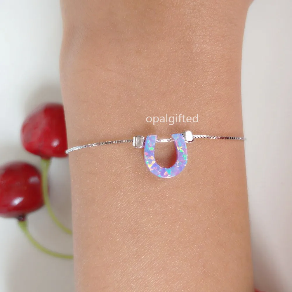 1 шт. женский браслет с синтетическим опалом 10 мм из серебра 925 пробы|bracelet 10mm|opal