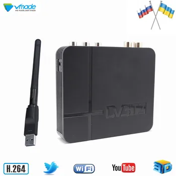 

Vmade Ukraine Mini Set-Top Box Fully 1080P Digital Terrestrial TV Receiver DVB-T2 H.264 + USB WIFI Support Youtube 3D Interface