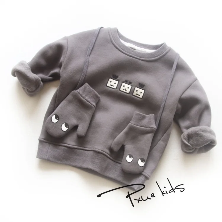 

Cotton Fleece Long Sleeve Kids Clothes Cute Cartoon Girls Boys T-shirt Children's Sweatshirts Soft warm Tops Kids Clothing Tees
