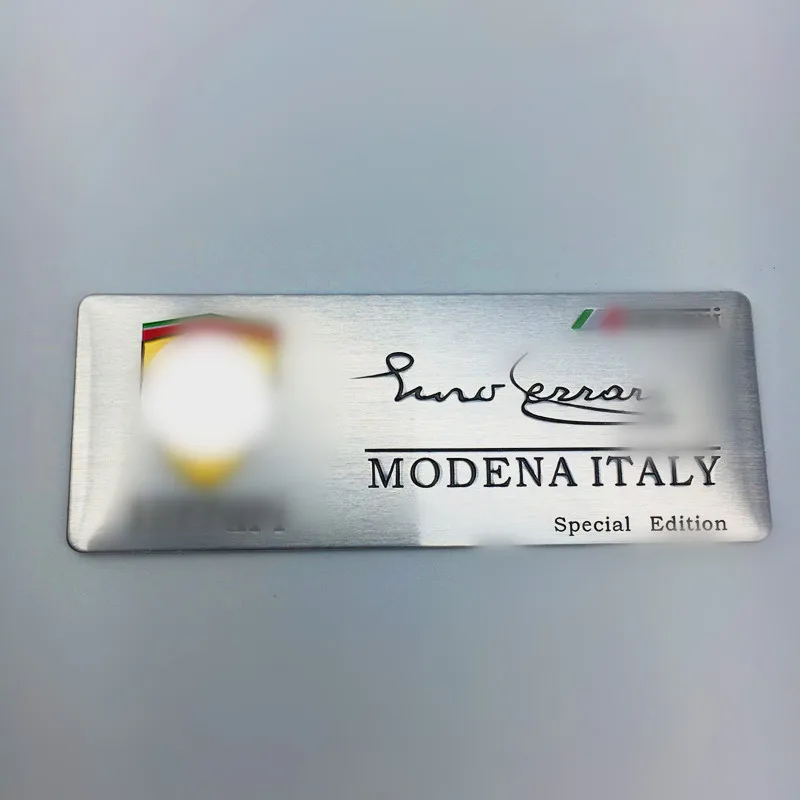 

2pcs/Metal Car Fender Side Emblem Badge Sticker For Ferrari personality 458 F430 599 FF ENZO SJ Logo Nameplate Label