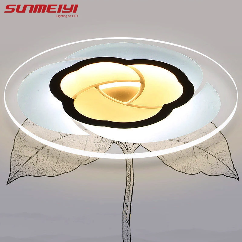 

Modern Acrylic Flower Remote Control LED Ceiling Lights for Living Room Bedroom Led Dimming Ceiling Lamp Fixture luminaria teto