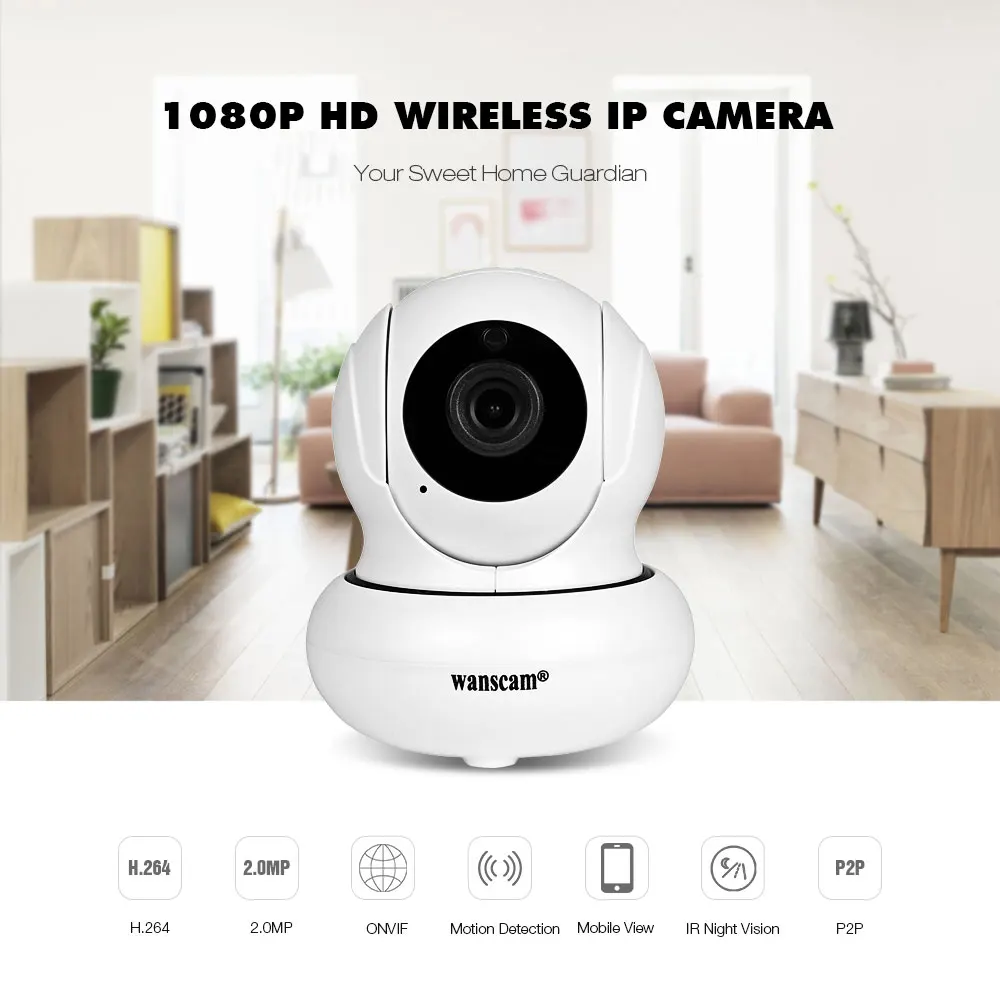 WANSCAM HW0021 - 3 1080P 2.0MP WiFi IP Camera Wireless Indoor Security Surveillance CCTV Night Vision / P2P / Motion Detection 