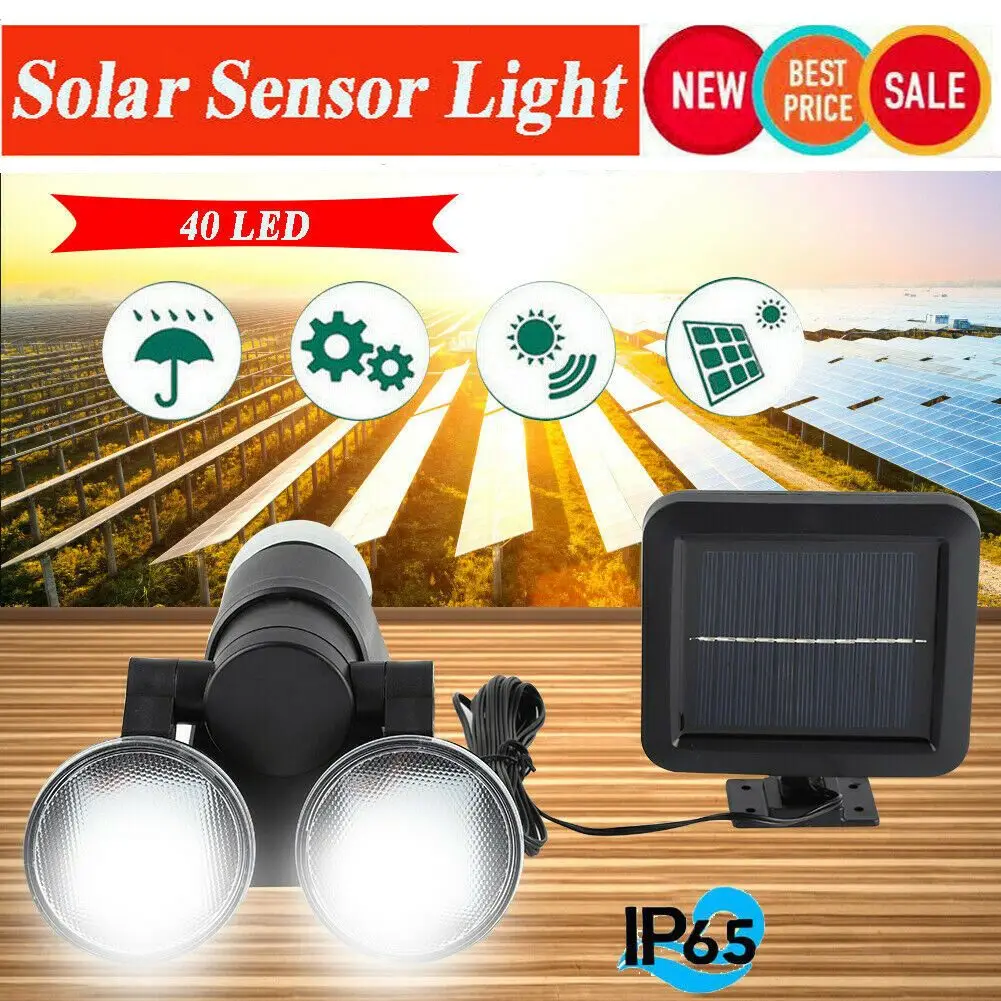 

LED Solar Light Wall Lamp durable Double Head Human Body Motion Sensor 1/2/4pcs LED Wall Lamp Outdoor Waterproof Garden Light