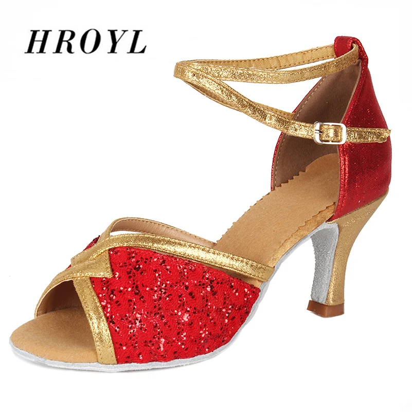 Женская бальная обувь для латиноамериканских танцев красного черного белого