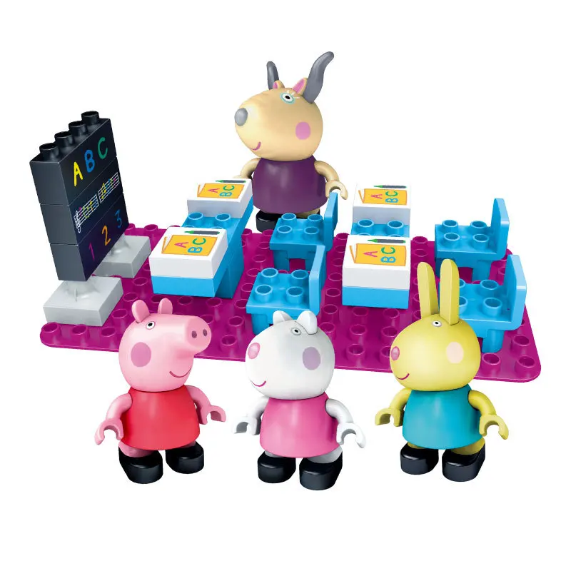 Peppa Pig Friends Party decorations playground Classroom Scene Buiding Blocks font b Toys b font Figures