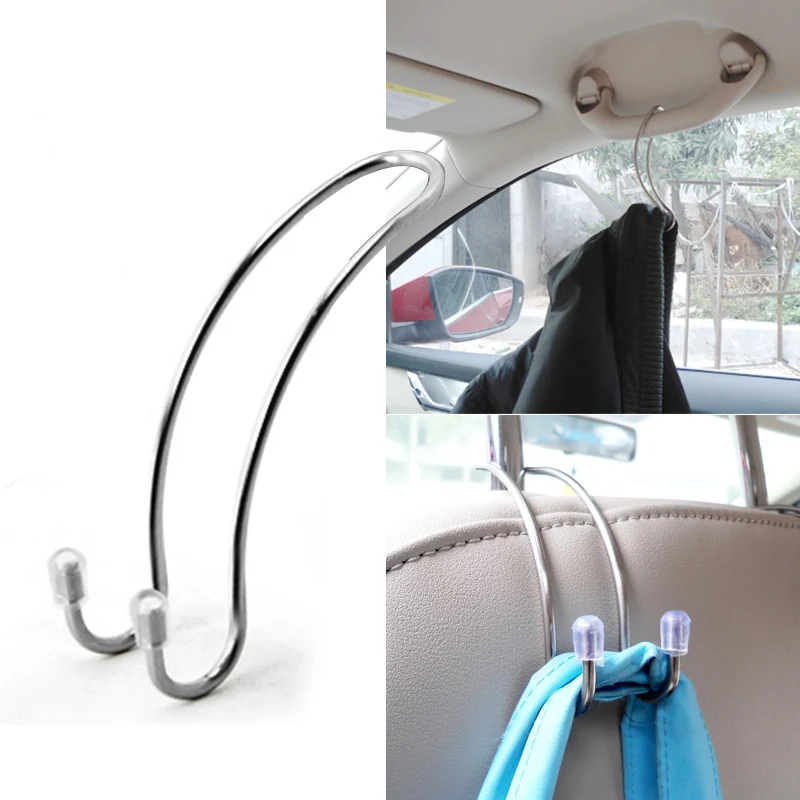 Metal Multi functional Car Seat Hook Auto Headrest Hanger Bag Holder