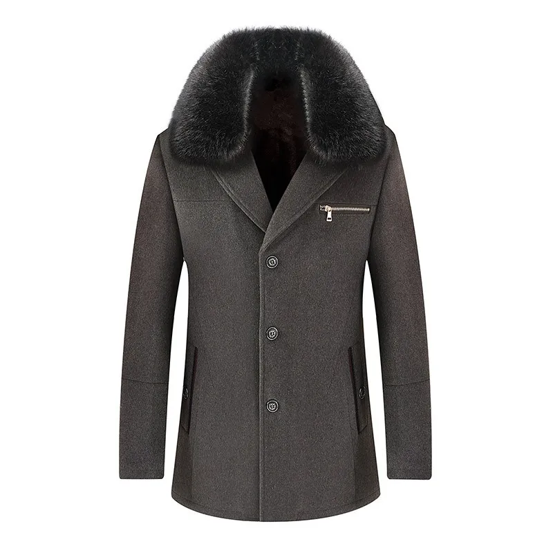 Новое поступление зимнее высококачественное шерстяное толстое повседневное пальто для мужчин/мужчин зимнее теплое пальто зимние куртки шерстяное пальто для мужчин