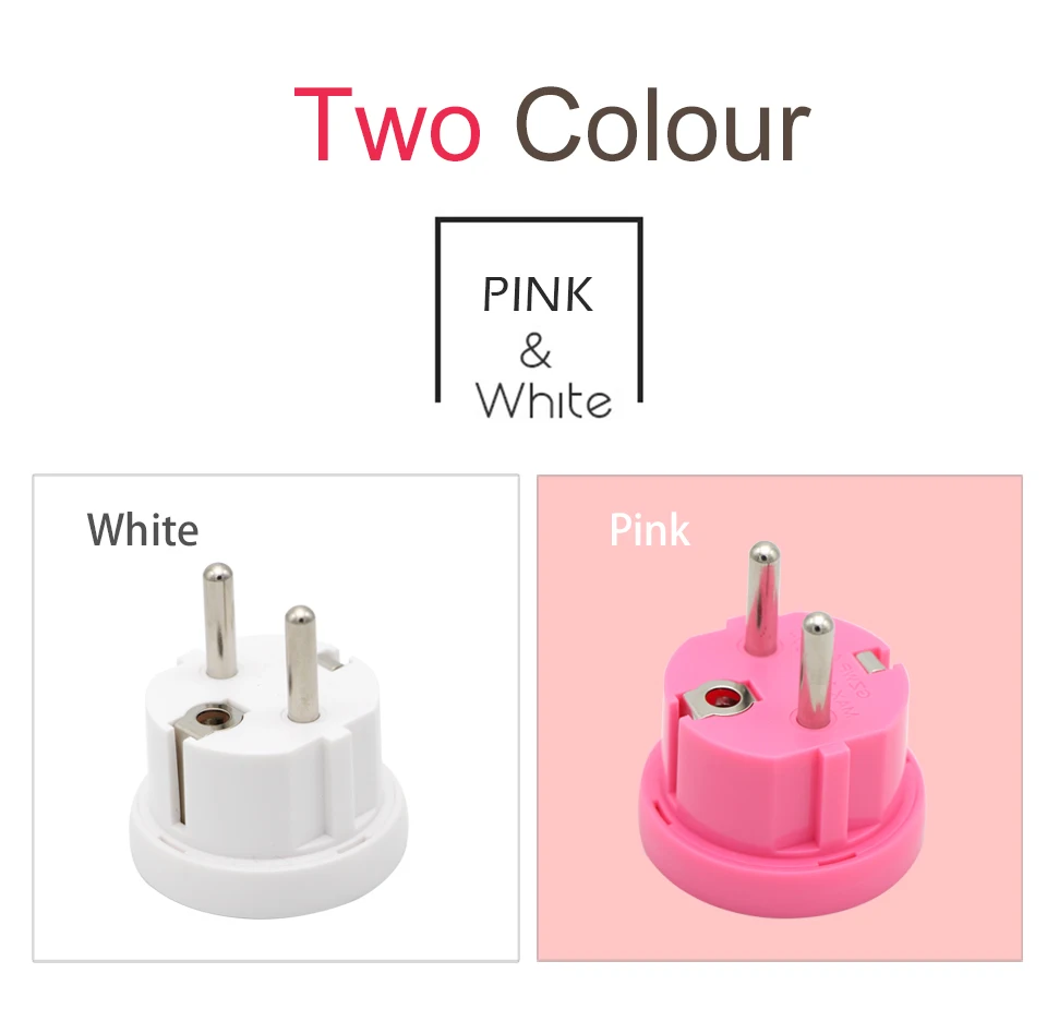 1PC US AU To EU Plug 2 Round Pin Socket USA AUS To Eur Europe Travel Wall AC Power Plug Wall Charger Outlet Adapter Converter (10)