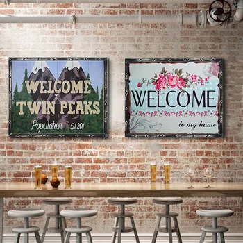 

Welcome Twin Peaks Vintage Metal Plate Tin Signs Wall Poster Decals Plate Painting Bar Club Pub Home Decor Wall 30*20cm