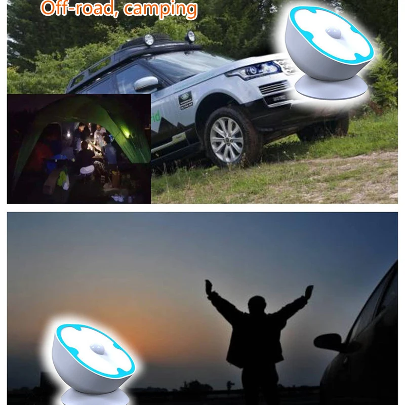 

USB Charging LED Motion Sensor Night Light 360 Degree Rotating Bathroom Wall Cabinet Table Lamp MAL999