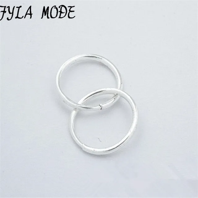 Aliexpress S990 Sterling Silver Endless Small Dia 8mm S990 Sterling Silver Endless Small Dia 8mm Circle Hoop Earrings For Women Baby Kids Jewelry