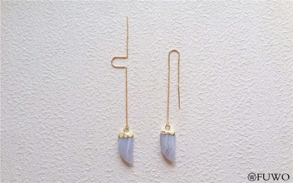 Natural Blue Agate Earrings 8