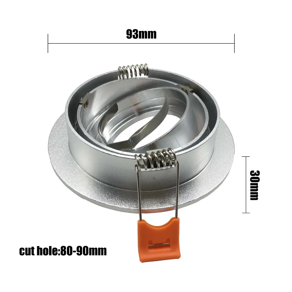 Круглый регулируемый GU10 светильник потолочный каркас Алюминий металл, сатин идеально подходит для светодио дный и галогенные Spot встроенный Spotlight 50 мм Лампы