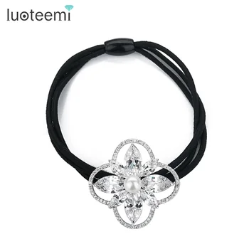 

LUOTEEMI Hot Sale New Hair Accessories Zirconia Rubber Elastic Hair Bands Headwear for Girl Women Free Shipping Wholesale
