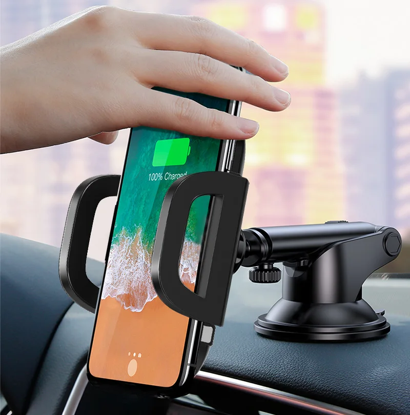 TOMKAS Holder For Phone in Car Qi Wireless Charger For iPhone X 8 Plus Mobile Phone Support Car Phone Holder For Samsung S9 S8