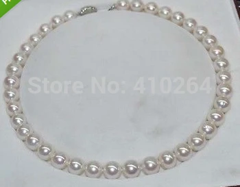 

$wholesale_jewelry_wig$ free shipping Natural Rare white AAA+11-12mm high luster round pearl necklace