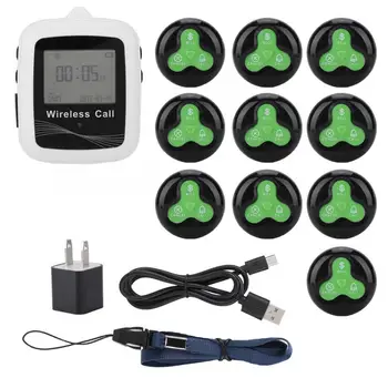 

CTW07 + CTT23 Wireless Mobile Wrist Receiver + 10 Transmitter Pagers 100-240V