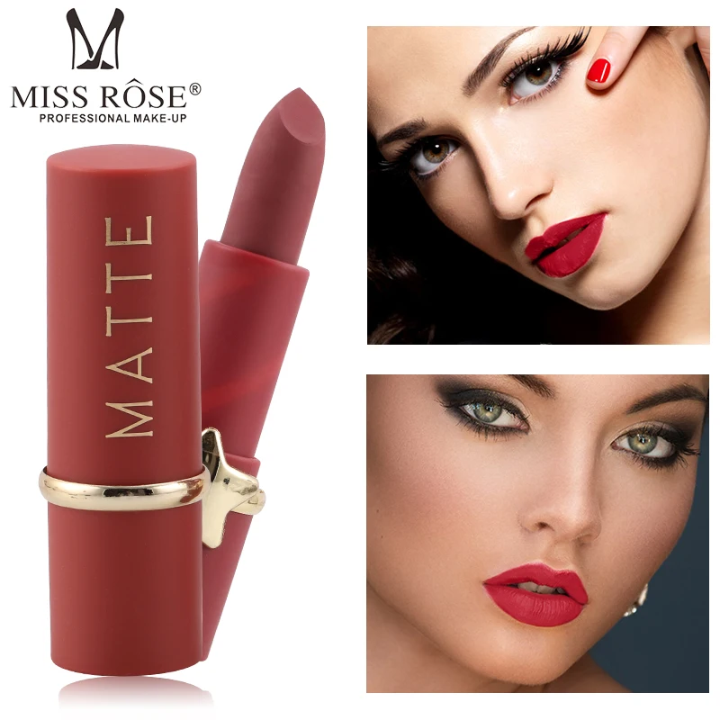 

MISS ROSE 12 color Stars matte lipstick color tube lipstick long-lasting easy to color lipstick lip makeup color makeup