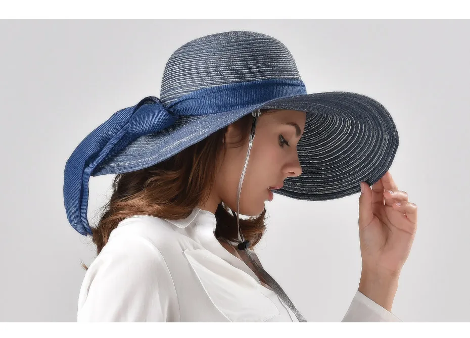 FURTALK, летняя шляпа для женщин, соломенная шляпа с ленточным галстуком, широкими полями, складная, сворачивающаяся, Солнцезащитная шляпа для женщин UPF 50+, пляжная кепка с защитой от ультрафиолета