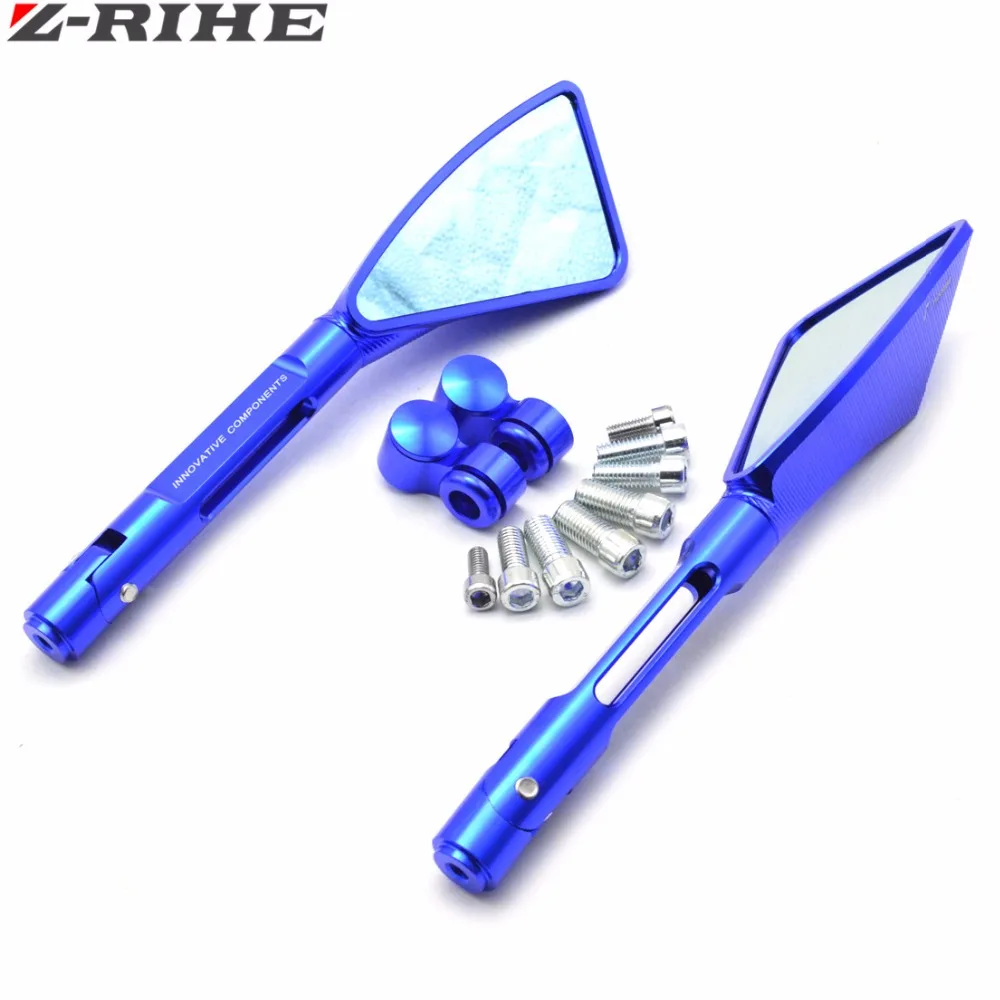Bleu Court  Rétroviseurs QX En Aluminium CNC Pour Motos Kawasaki Z900 Z900rs Z800 Et Z1000~p142479766