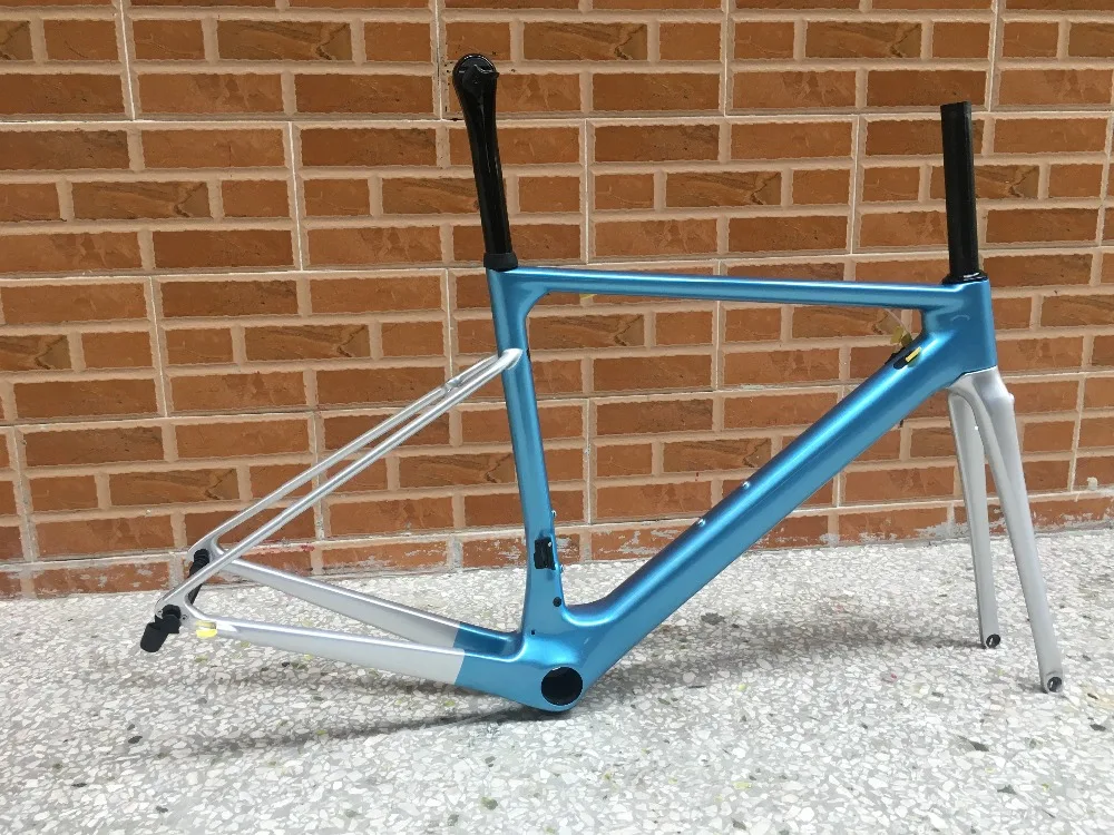 Cheap 2019 new color fasterway classic high end direct mount brake design with pu technology metal blue with sliver carbon road frame 2