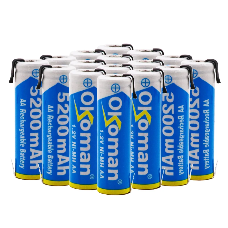 Okoman 1,2 V AA 5800 MAH Ni-MH аккумуляторная батарея посылка со штырьками для Philips бритвенные вкладки Braun Электрический зубчатый бр