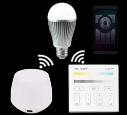 E27 9 Вт Mi. свет ЧМТ (теплый белый + белый) светодиодные лампы + WI-FI IBOX LED контроллер + 2.4 г CCT Цвет Температура пульт дистанционного управления