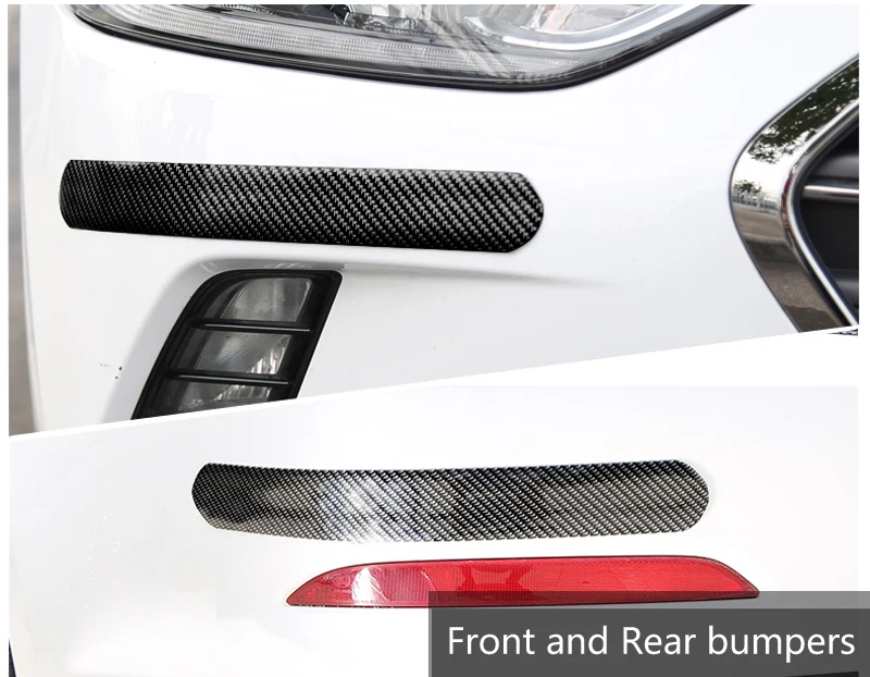 Углеродное волокно узор Автомобильный задний бампер протектор Наклейка для Ford Focus 2 1 Fiesta Mondeo 4 3 Transit Fusion Kuga Mustang KA S-max
