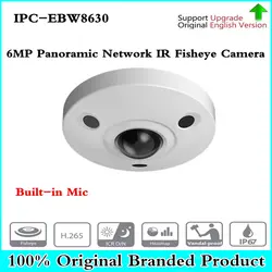 Оригинальная английская версия 6MP панорамный сети ИК "рыбий глаз" Камера IPC-EBW8630 без логотипа Бесплатная доставка