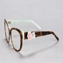Ретро Женская мода полный обод из ацетатной ткани, в форме цветка украшения линза для рецептов оптические очки складные очки для чтения