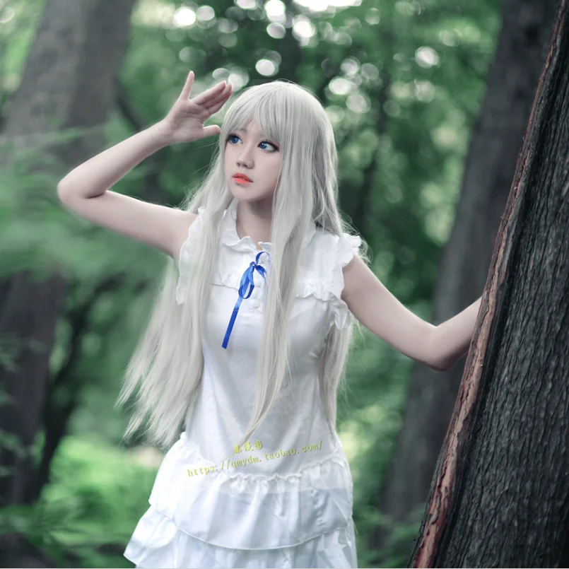 Honma Meiko/маскарадные костюмы для косплея белое платье японская одежда ANOHANA