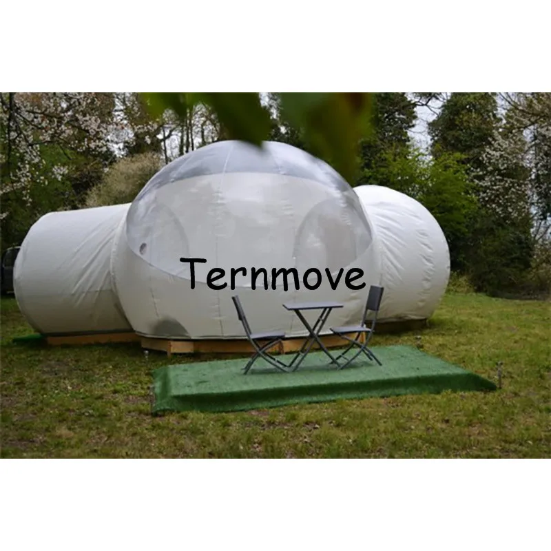  Double room outdoor half clear inflatable lawn tentInflatable transparent bubble tent for salecanva