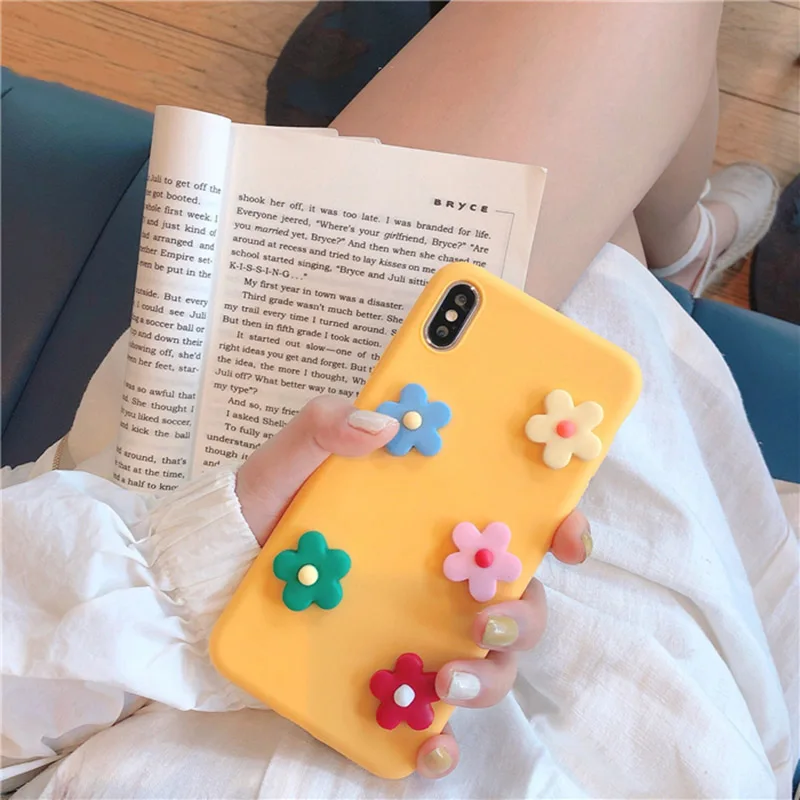 

Cute Flower Phone Case For Samsung A7 S8 A50 S9 note 9 S10 S7 edge 8 j7 j5 j4 a5 a8 a30 s6 s9 plus a6 s10e j6 Soft Back Cover