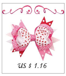 Ncmama аксессуары для волос банты на голову девочек Grosgrain Riibon Hairbows 7 дюймов Большой День Святого Валентина Детские Заколки головные уборы