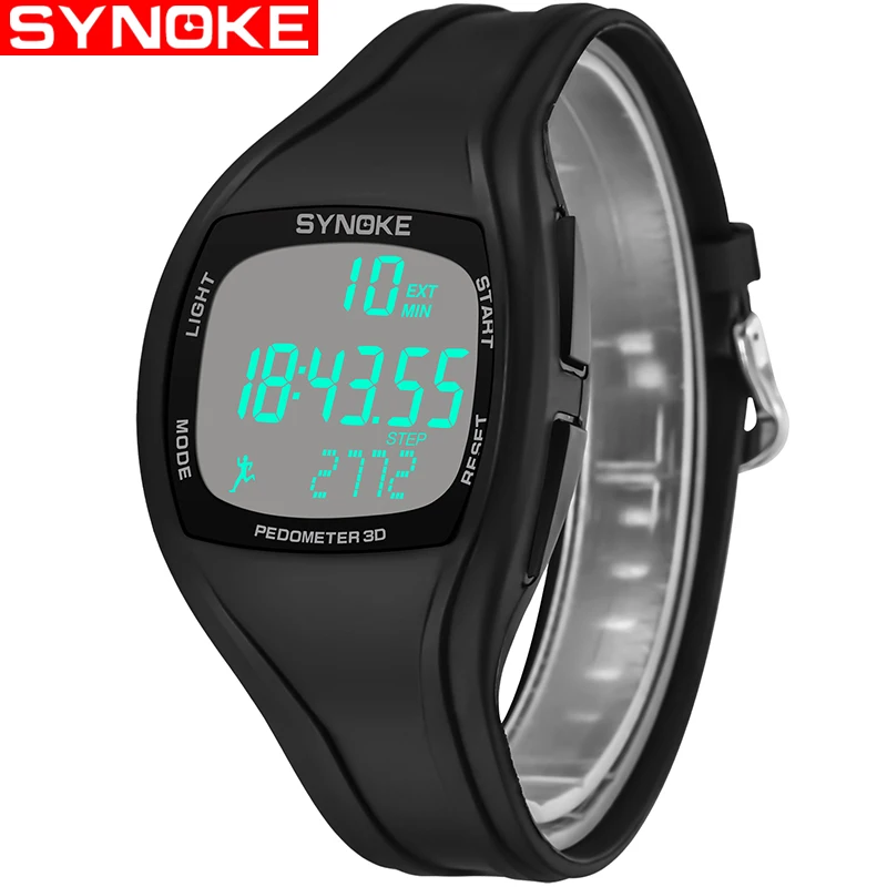 

Synoke Men Sport Watch Pedometer Calories Chronograph G Square Black Watches Waterproof Shock Digital Wristwatches Gift for Man