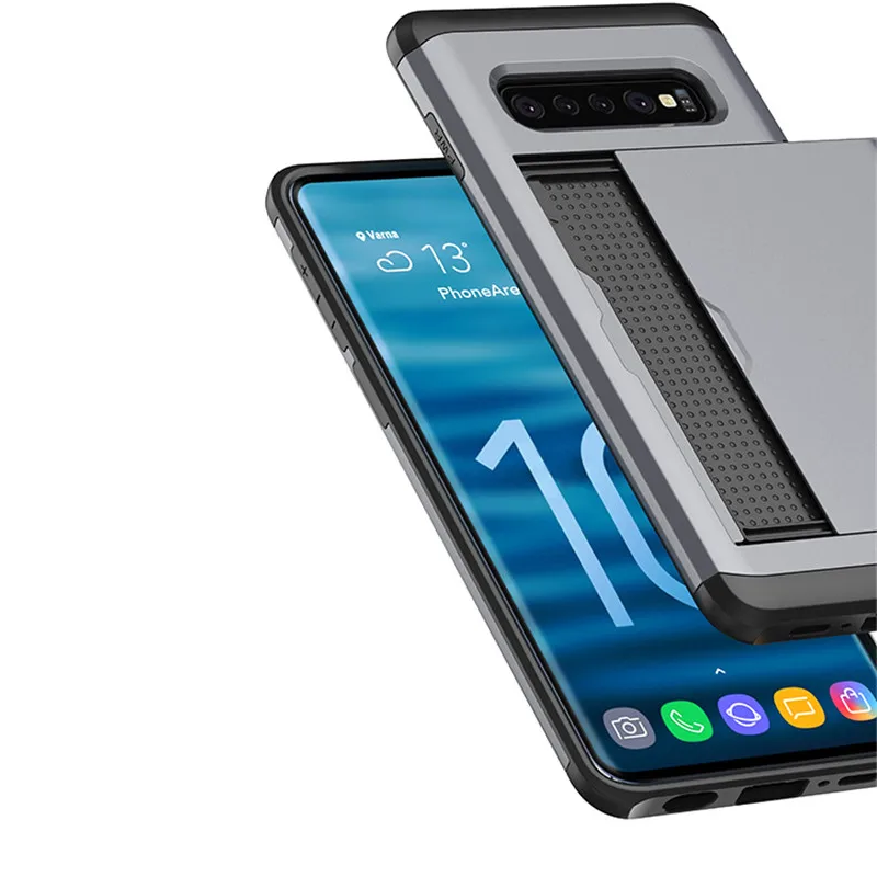 VRSDES деловой чехол для телефона для samsung Galaxy S10 S10E S10 Plus S9 S8 S7 скользящий защитный чехол с отделениями для карт чехол для samsung Note 9 8