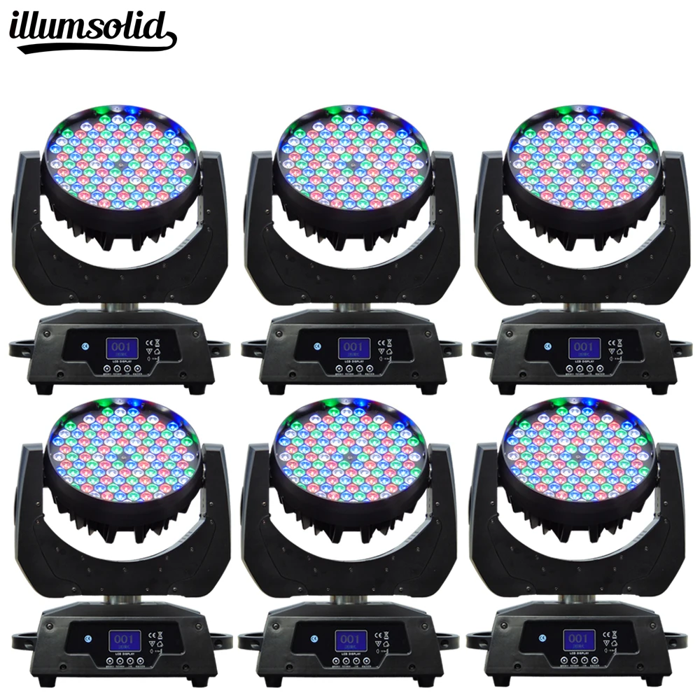

6 Pcs 108x3W LED Moving Head Light With beam High Brightness DMX512 DMX 16 Channels Professional Led Stage Light
