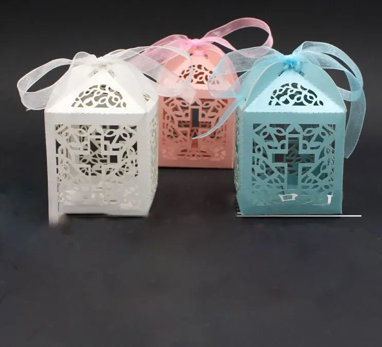 

10pcs/lot DIY Crossing Candy Boxes Angel Gift Box For Baby Shower Baptism Birthday First Communion Christening Easter Decoration