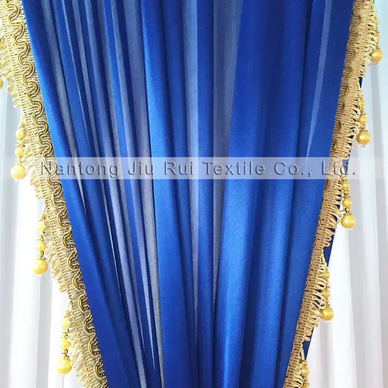 3mh 6mw Ice Silk White Curtain Wonderful Royal Blue Swags And