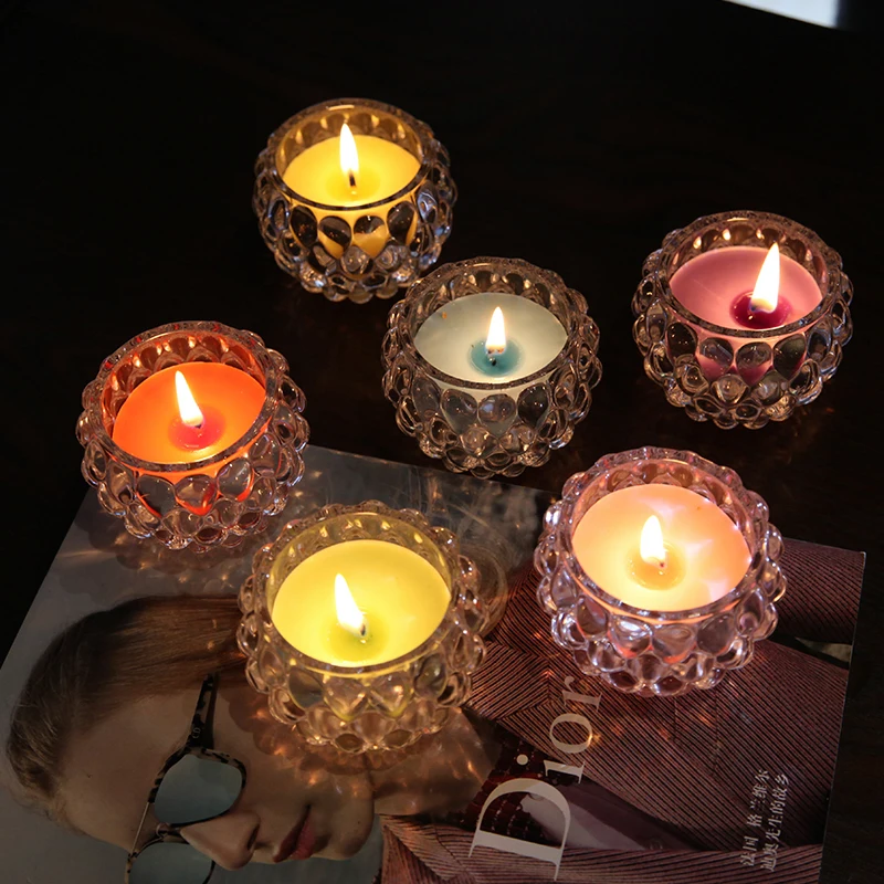 3Pcs/ box NEW For Glass Tea Candle Holder Aromatherapy Candle Birthday