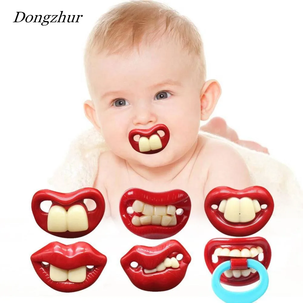 

Dongzhur The silicone baby pacifier spoof Buck teeth Nipple Teethers Toddler Soothers Teat for Baby Gift baby supplied